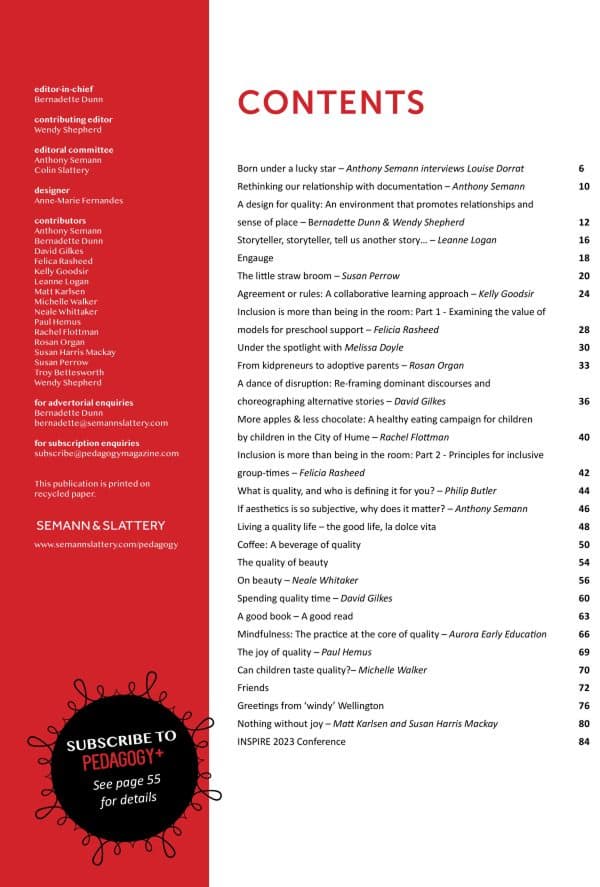 Pedagogy+ Magazine ISSUE 13 - DECEMBER/JANUARY 2022/23 contents image