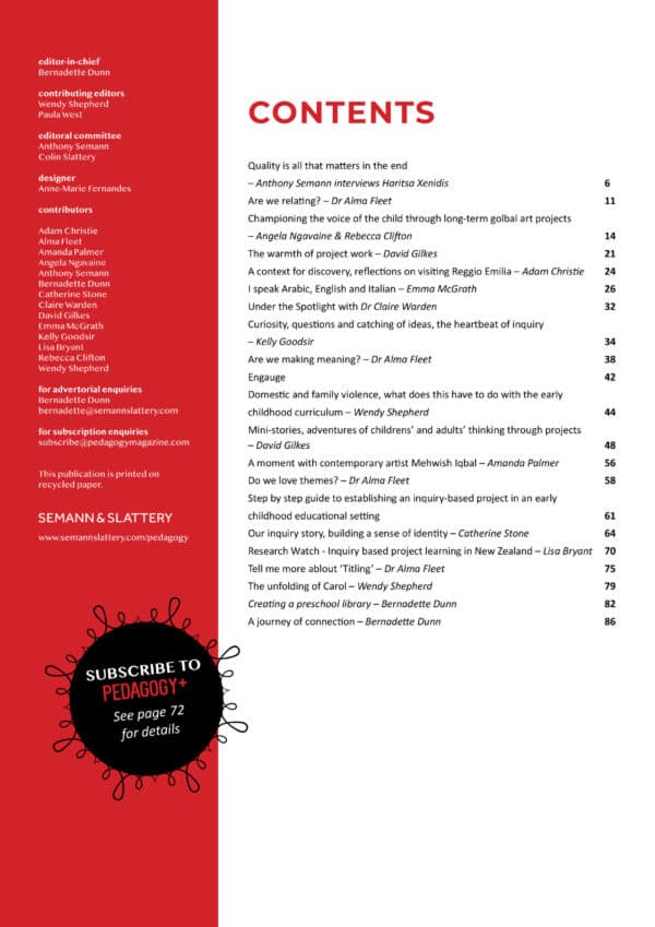 Pedagogy+ Magazine ISSUE 18 - OCTOBER 2024 contents image